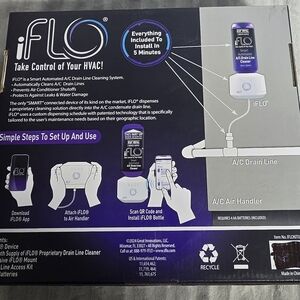 iFLO‎ Smart Automated A/C Drain Line Cleaner HVAC System w 3 Month Supply New